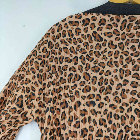 ザラ ZARA レオパード プリーツカットソー レディース US S