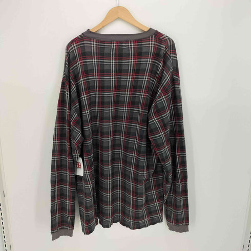エディーバウアー Eddie Bauer バンドカラー チェック ポロシャツ メンズ import:XL