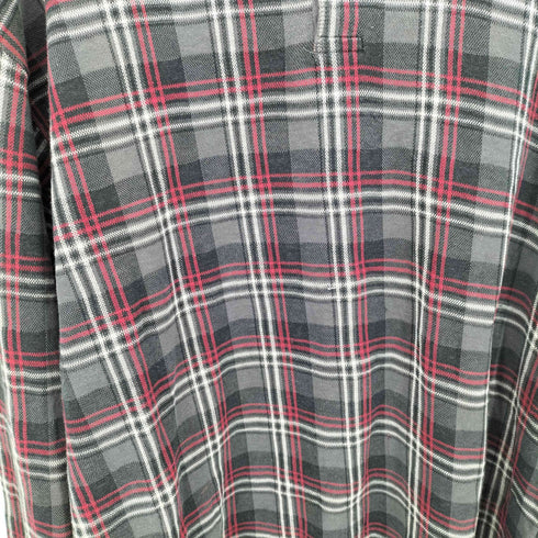 エディーバウアー Eddie Bauer バンドカラー チェック ポロシャツ メンズ import:XL