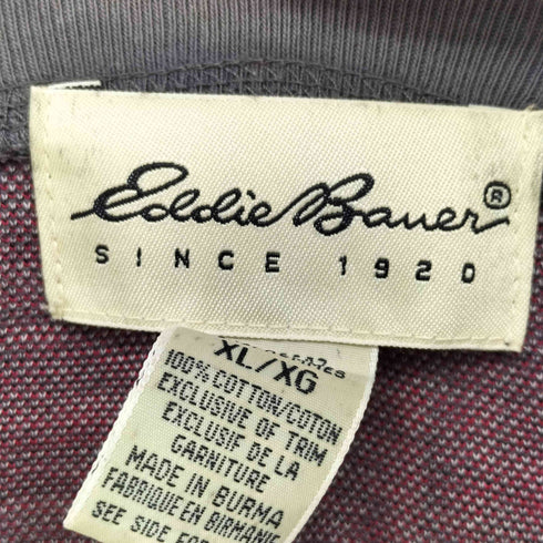 エディーバウアー Eddie Bauer バンドカラー チェック ポロシャツ メンズ import:XL
