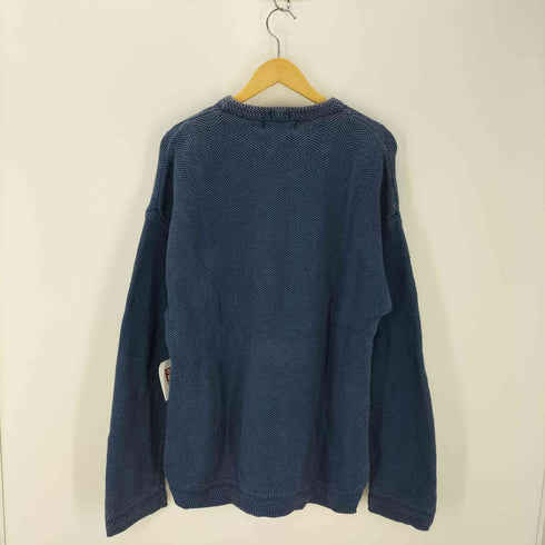 チャップスラルフローレン CHAPS RALPH LAUREN ロゴ刺繍 ヘリンボーンクルーネックニット メンズ import:L