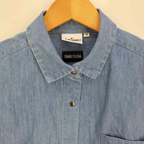 ワイルドシングス WILD THINGS SHELTECH DENIM S/S SHIRT シェルテック デニム 半袖シャツ レディース import:M