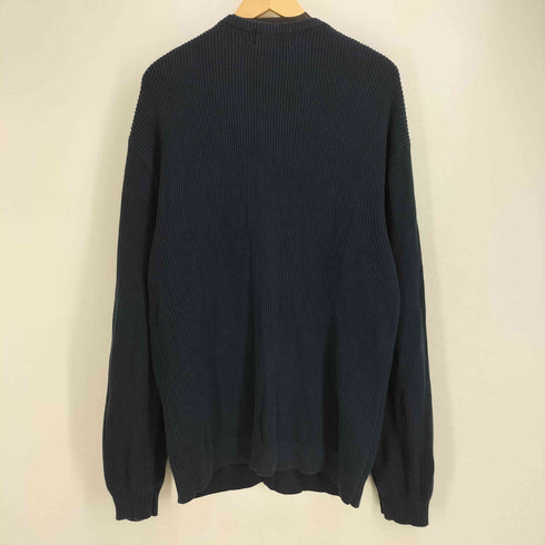 チャップスラルフローレン CHAPS RALPH LAUREN 90s ロゴ刺繍 コットン100 リブニット カーディガン ビックサイズ メンズ import:M