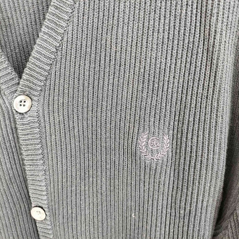 チャップスラルフローレン CHAPS RALPH LAUREN 90s ロゴ刺繍 コットン100 リブニット カーディガン ビックサイズ メンズ import:M