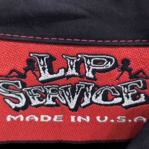 LIP SERVICE USA製 ファイヤーパターン サテンウエスタンシャツ メンズ JPN:XL