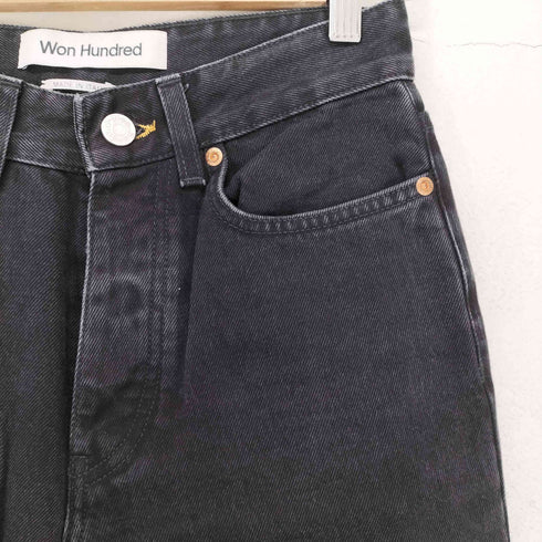 WON HUNDRED MADE IN ITALY ボタンフライブラックデニムパンツ レディース 25/32