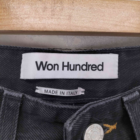 WON HUNDRED MADE IN ITALY ボタンフライブラックデニムパンツ レディース 25/32