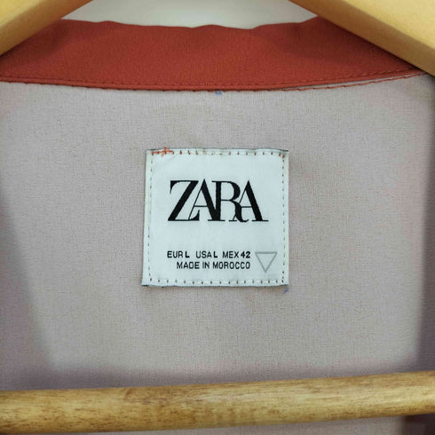 ザラ ZARA ファイヤーパターン オープンカラーシャツ メンズ import:L