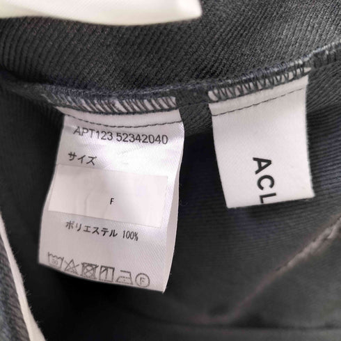 ACLENT 刺繍入り ベルト付き タックワイドスラックス レディース FREE