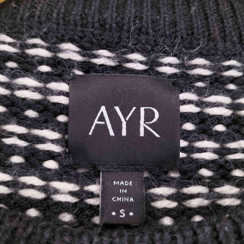 AYR アルパカ メリノウール混 総柄ニット レディース JPN:S