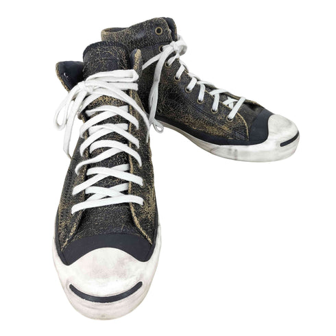コンバース CONVERSE JACK PURCELL HI クラック加工 レザー メンズ 28