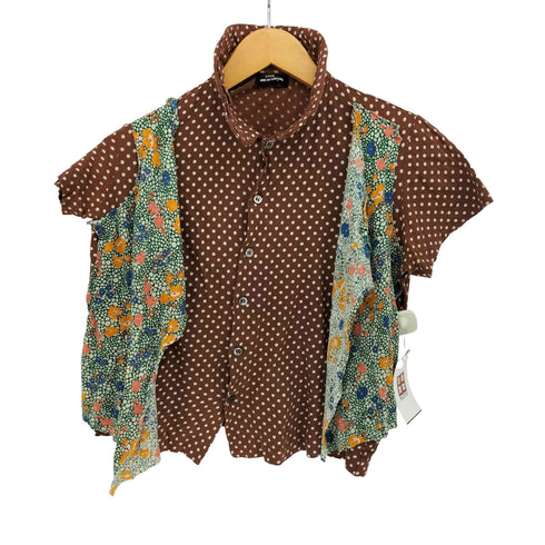 トリココムデギャルソン tricot COMME des GARCONS AD2005 00S 05SS ドット 花柄切替 S/S シャツ レディース