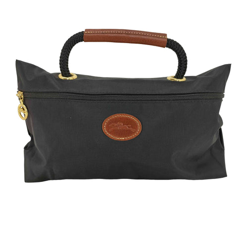 ロンシャン LONGCHAMP レザーロゴ ナイロン ハンドバッグ レディース