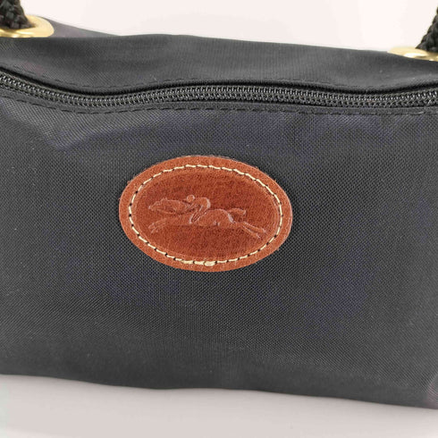 ロンシャン LONGCHAMP レザーロゴ ナイロン ハンドバッグ レディース
