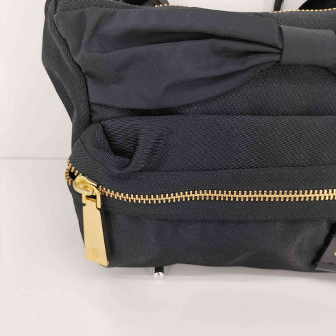 ランバンオンブルー LANVIN en Bleu ロゴパッチ リボンデザイン ウエストポーチ バッグ レディース