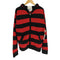 DENIM LAB GARMENT ボーダー柄 グランジ フーディー アクリル ニット ジップアップ パーカー メンズ LL