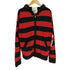 DENIM LAB GARMENT ボーダー柄 グランジ フーディー アクリル ニット ジップアップ パーカー メンズ LL
