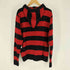 DENIM LAB GARMENT ボーダー柄 グランジ フーディー アクリル ニット ジップアップ パーカー メンズ LL