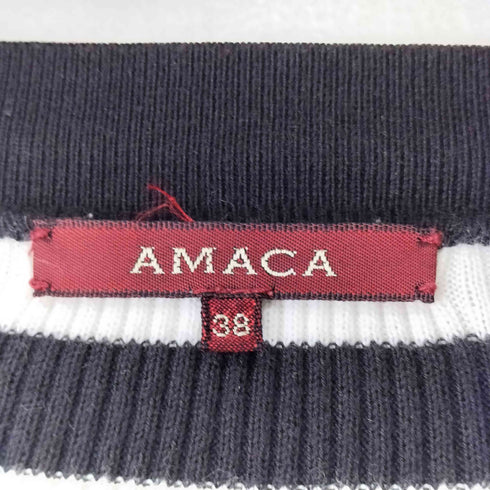 アマカ amaca リブニットカーディガン レディース 38