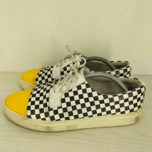 エーエムビー AmB チエッカード レザー スニーカー メンズ EUR:43