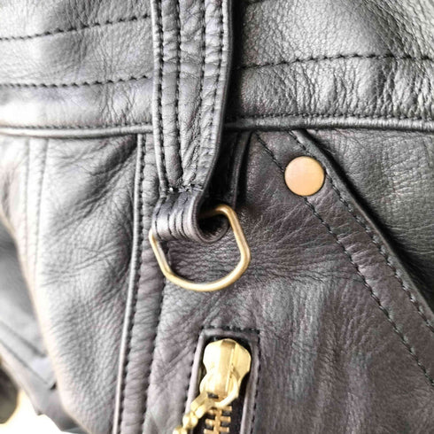 ブラックミーンズ BLACKMEANS LEATHER ZIP PANTS ゴールドジップ スリム レザーパンツ メンズ JPN:3