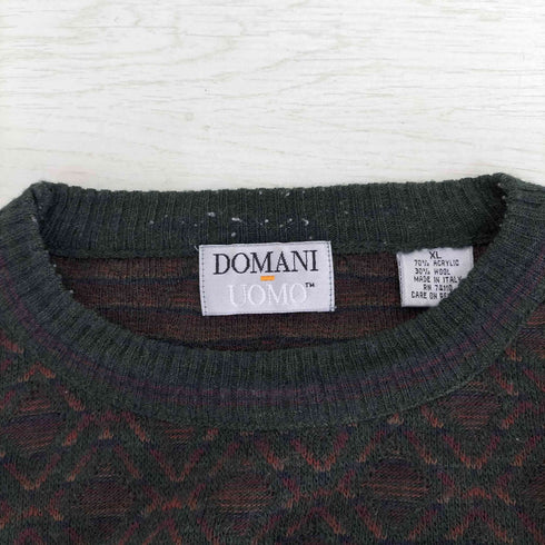 DOMANI UOMO イタリア製 アクリル総柄ニット メンズ import:XL