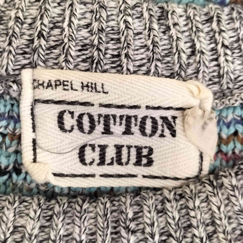 COTTON CLUB USA製 コットン総柄ニット メンズ