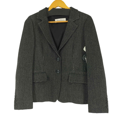 マックスマーラ MAX MARA イタリア製 白タグ ウールカシミヤテーラードジャケット レディース 36