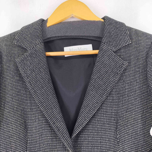 マックスマーラ MAX MARA イタリア製 白タグ ウールカシミヤテーラードジャケット レディース 36
