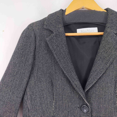 マックスマーラ MAX MARA イタリア製 白タグ ウールカシミヤテーラードジャケット レディース 36