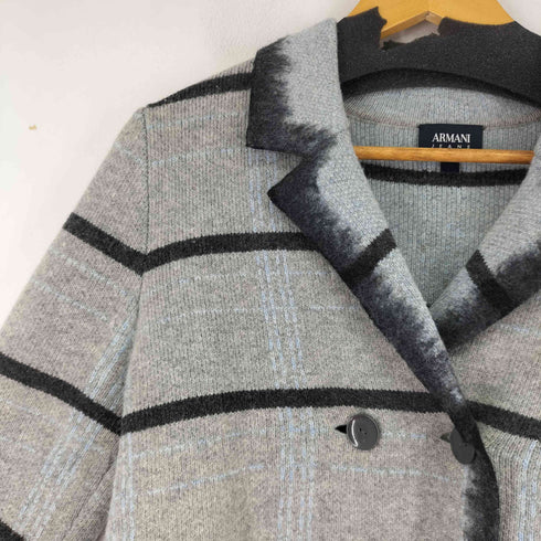 アルマーニジーンズ ARMANI JEANS ウール混 グラデーションデザイン ニットジャケット レディース 44