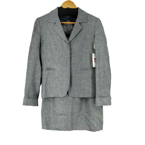 マックスマーラ MAX MARA イタリア製 白タグ リネンテーラードジャケット&スカート レディース 38