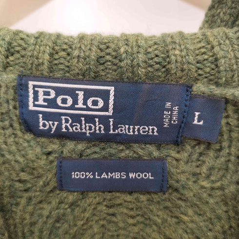 ポロバイラルフローレン Polo by RALPH LAUREN 90S ケーブルウールニットフーディ メンズ import:L