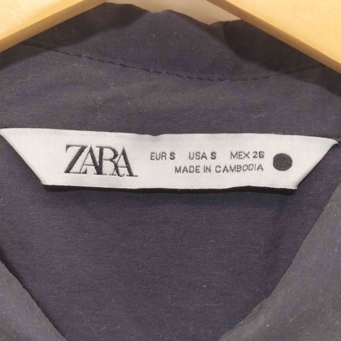 ザラ ZARA ナイロン マキシ シャツワンピース レディース import:S