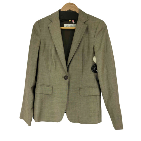 マックスマーラ MAX MARA イタリア製 白タグ ウールシルク テーラードジャケット レディース 36