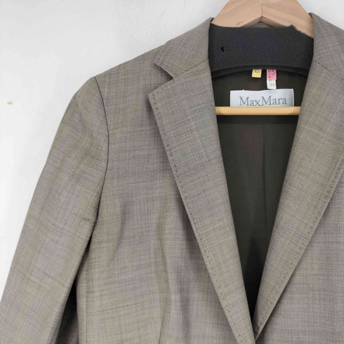 マックスマーラ MAX MARA イタリア製 白タグ ウールシルク テーラードジャケット レディース 36