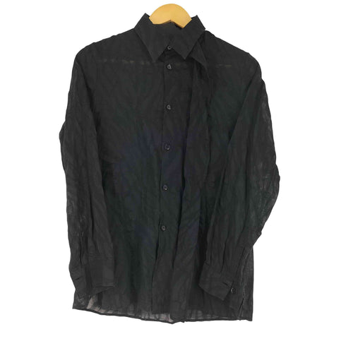 ヨウジヤマモトプリュスノアール YOHJI YAMAMOTO+NOIR コットンリネン 比翼デザイン 膨れシアーシャツ レディース 1