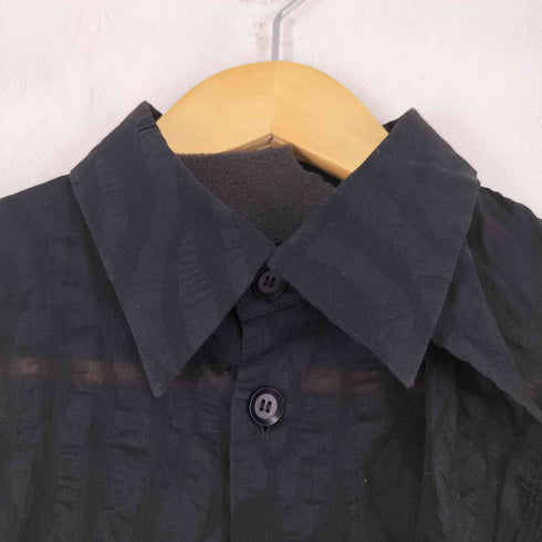 ヨウジヤマモトプリュスノアール YOHJI YAMAMOTO+NOIR コットンリネン 比翼デザイン 膨れシアーシャツ レディース 1