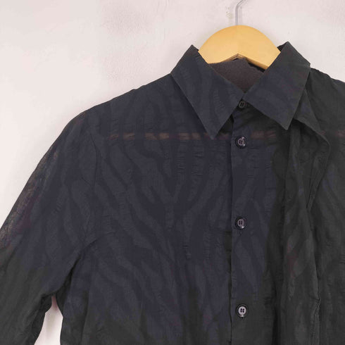 ヨウジヤマモトプリュスノアール YOHJI YAMAMOTO+NOIR コットンリネン 比翼デザイン 膨れシアーシャツ レディース 1