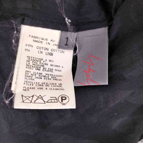 ヨウジヤマモトプリュスノアール YOHJI YAMAMOTO+NOIR コットンリネン 比翼デザイン 膨れシアーシャツ レディース 1