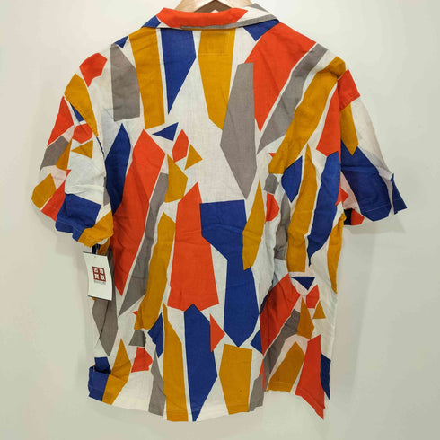 アーノルドパーマー Arnold Palmer リネン混 マルチカラー 総柄 開襟 S/S シャツ メンズ import:L