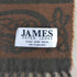 PETER JAMES 紋章柄 ウールフリンジマフラー メンズ
