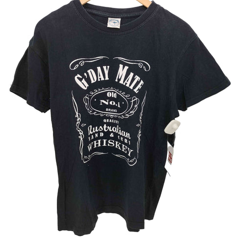 80-90s オーストラリアタグ ロゴプリント ショートスリーブクルーネックTシャツ メンズ import:M