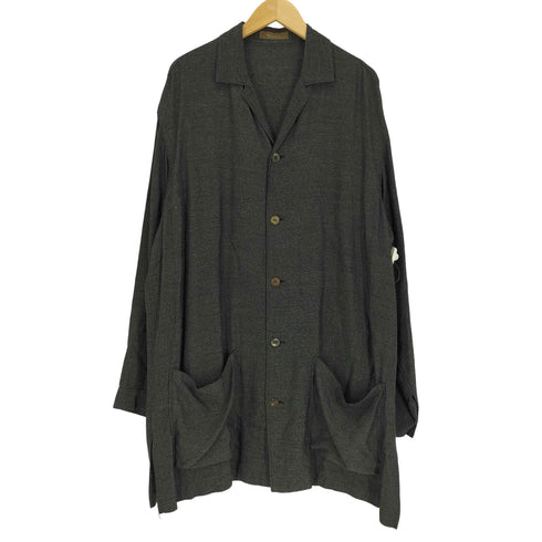 ワイズフォーメン Ys for men 90-00S 茶タグ サイドスリット レーヨン 開襟 オープンカラー L/S ロング シャツ メンズ