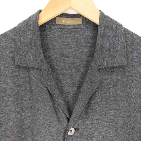 ワイズフォーメン Ys for men 90-00S 茶タグ サイドスリット レーヨン 開襟 オープンカラー L/S ロング シャツ メンズ