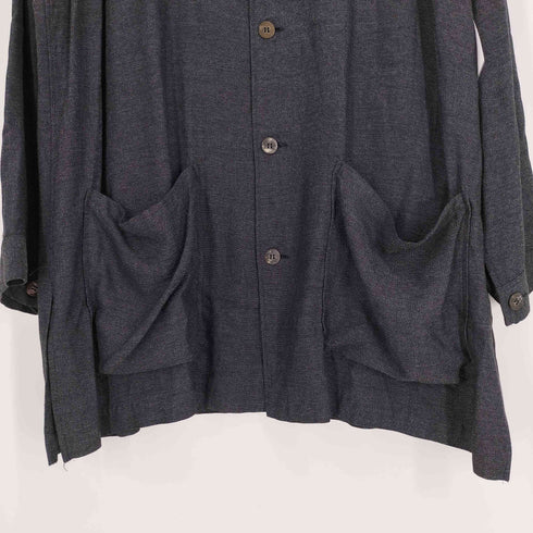 ワイズフォーメン Ys for men 90-00S 茶タグ サイドスリット レーヨン 開襟 オープンカラー L/S ロング シャツ メンズ