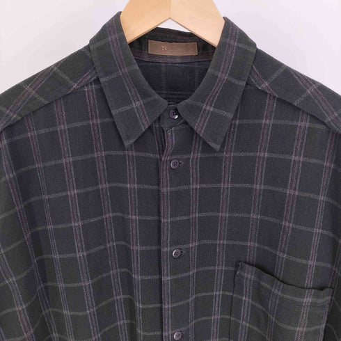 ワイズフォーメン Ys for men 90-00S 茶タグ アクリル コットン L/S チェック シャツ メンズ