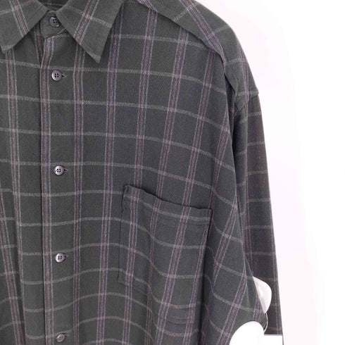 ワイズフォーメン Ys for men 90-00S 茶タグ アクリル コットン L/S チェック シャツ メンズ