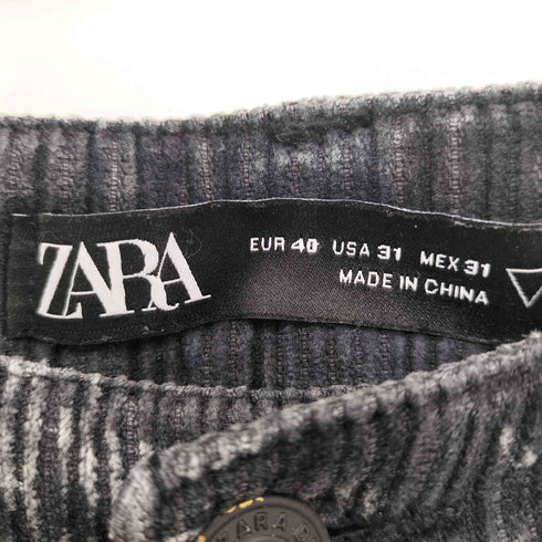 ザラ ZARA ペイントデザイン コーデュロイ ワイドパンツ メンズ 40