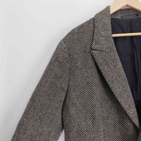 ヨウジヤマモトプールオム Yohji Yamamoto POUR HOMME 01AW ギャングスター期 ツイード ウール リネン ロング チェスター コート メンズ JPN:3